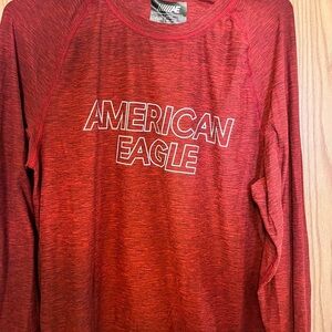 American Eagle Red Long Sleeve Shirt